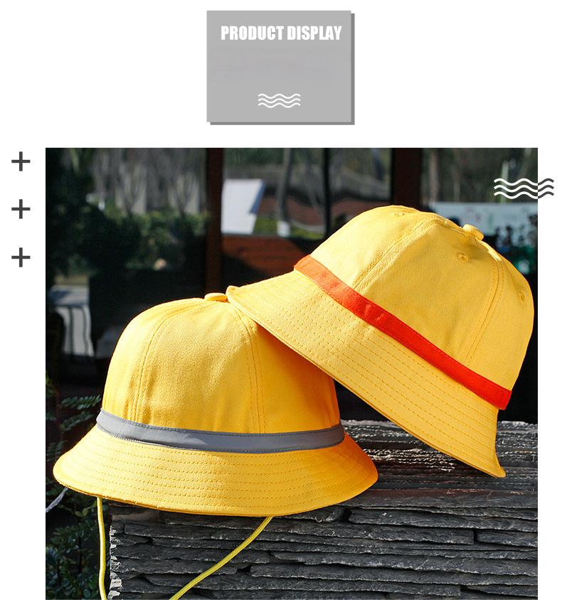 Elasticated yellow cute sunshade fisherman hat