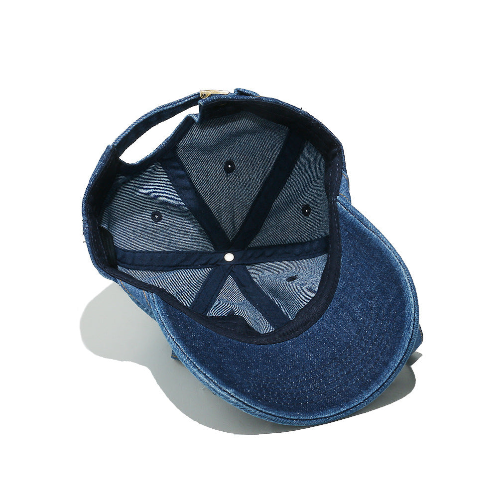 New bow lace-up casual trend denim cap