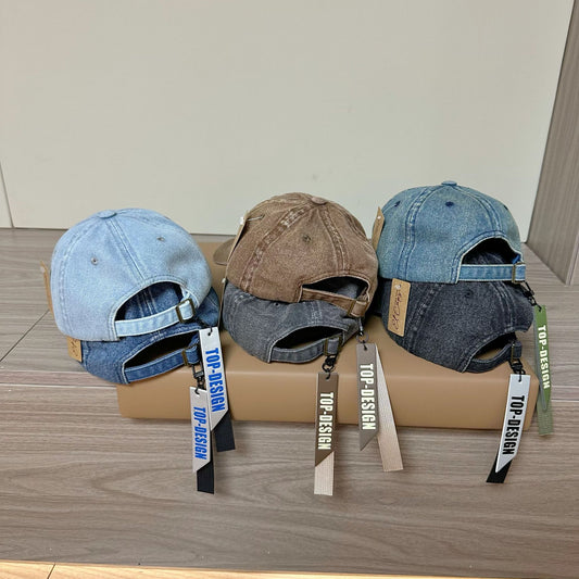 Spring and autumn new solid color denim cap