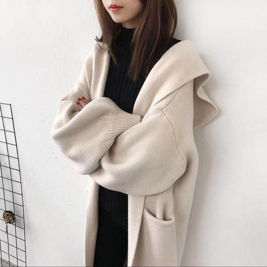 Lazy soft top Knitted cardigan long coat