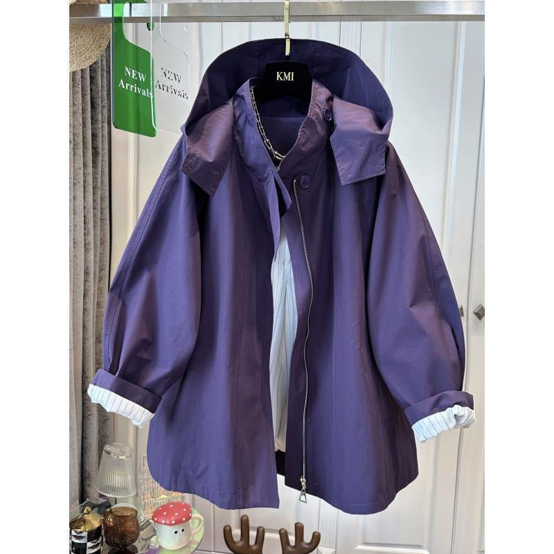 Cargo style casual hooded hardshell coat trench coat