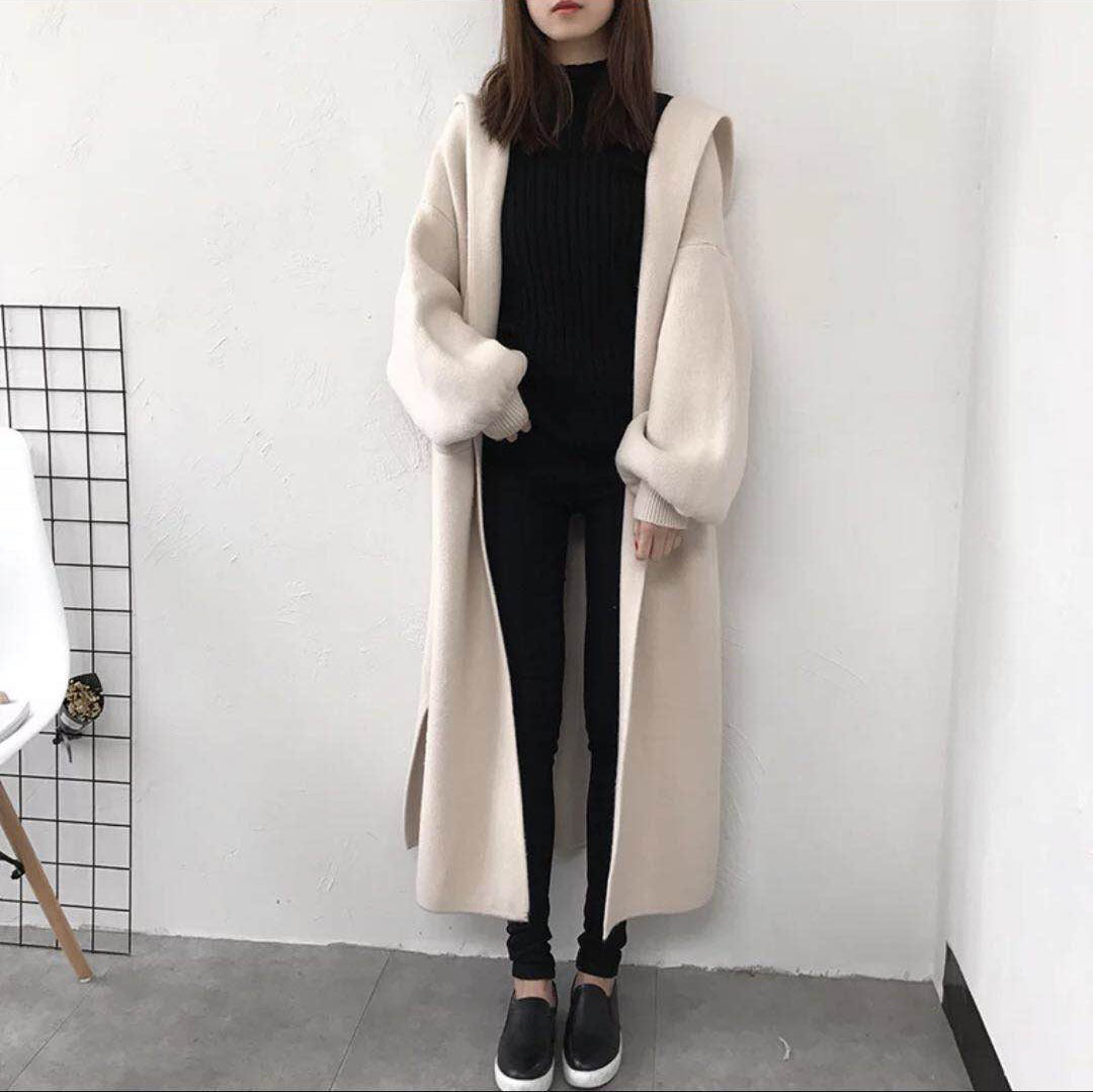 Lazy soft top Knitted cardigan long coat