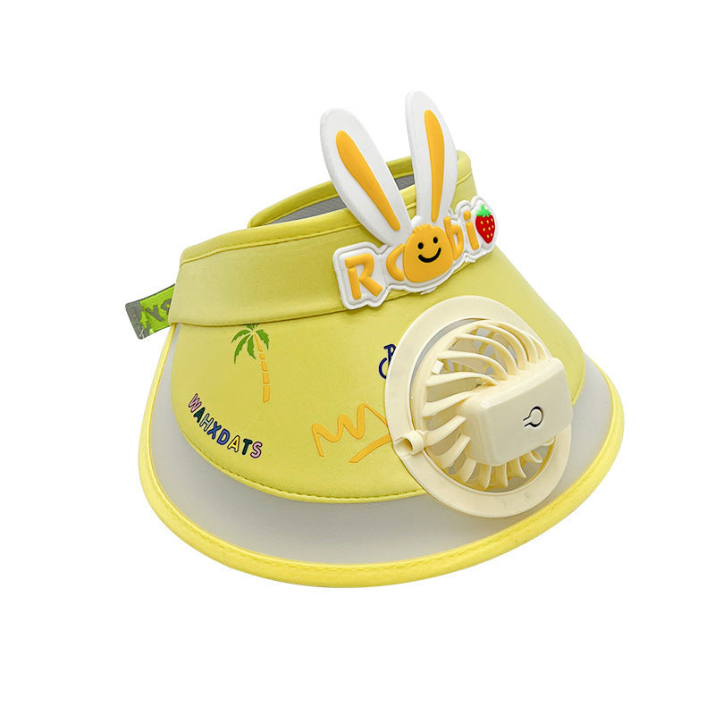 USB charging fan children's cartoon visor