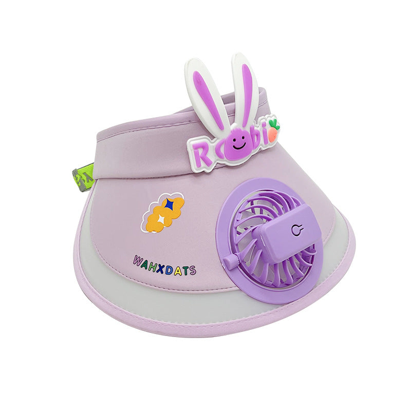 USB charging fan children's cartoon visor