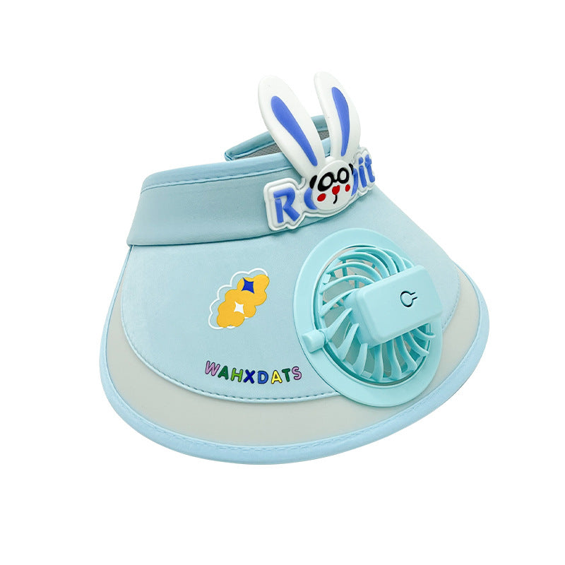 USB charging fan children's cartoon visor