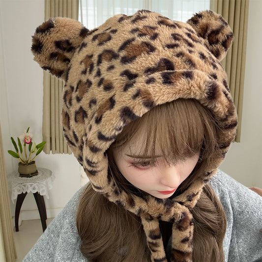 Thickened warm ear protection hat Riding hat