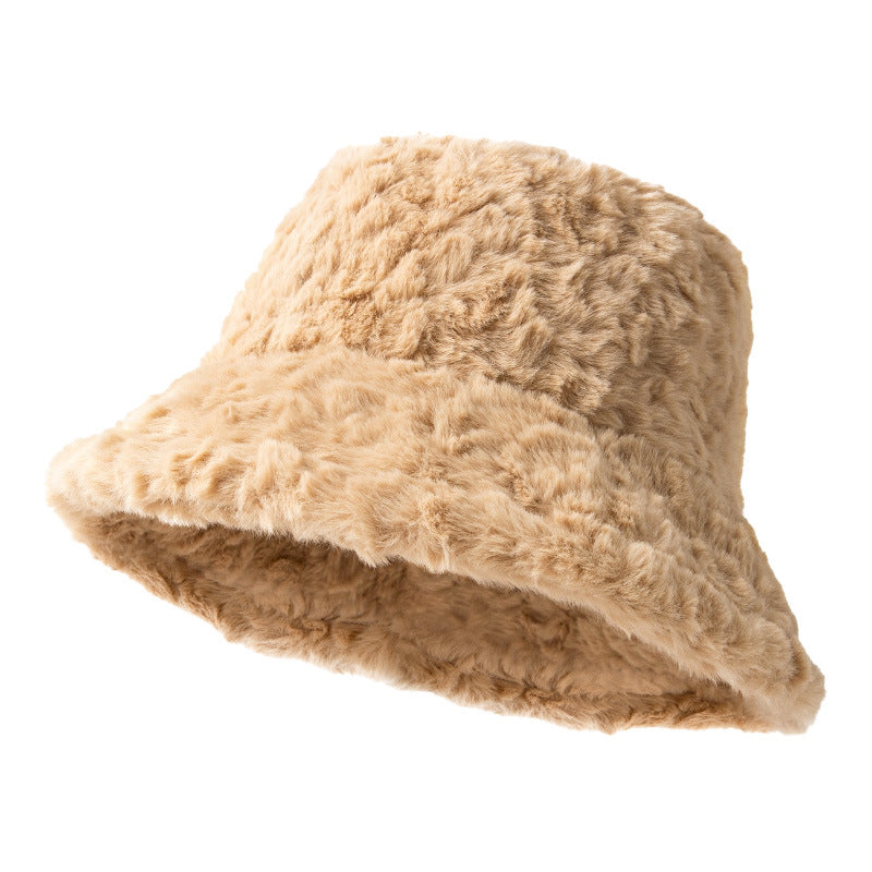 Warm all wear face small hat plush basin hat