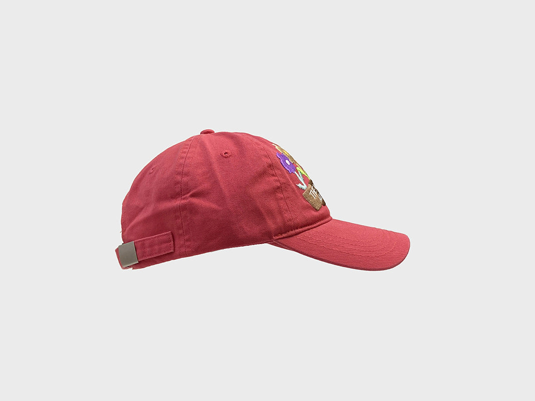 Embroidered five-pot flower street chic baseball cap